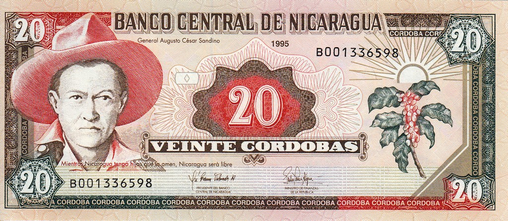 Никарагуа Банкнота 20 кордоба 1995 UNC P182(1) 