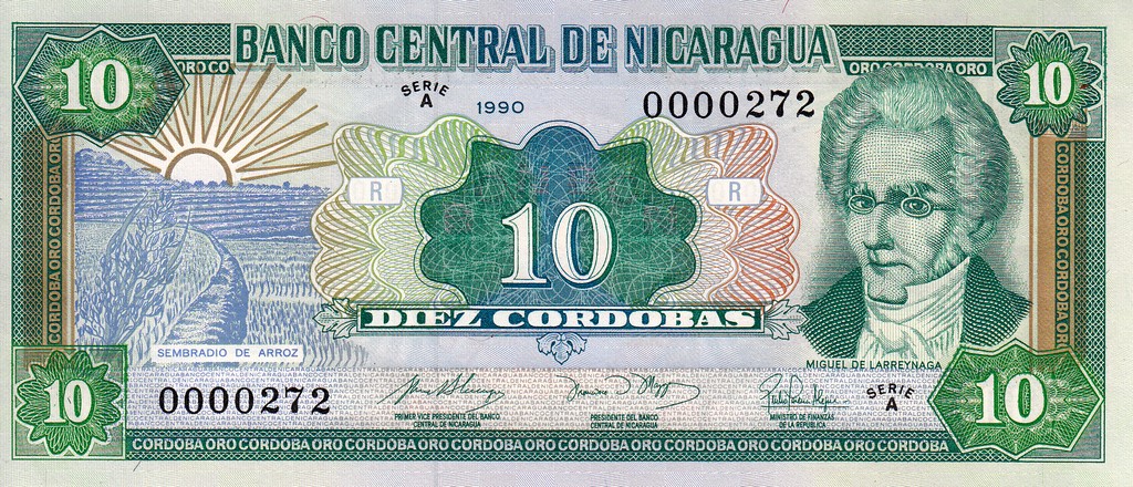 Никарагуа Банкнота 10 кордоба 1990 UNC P175
