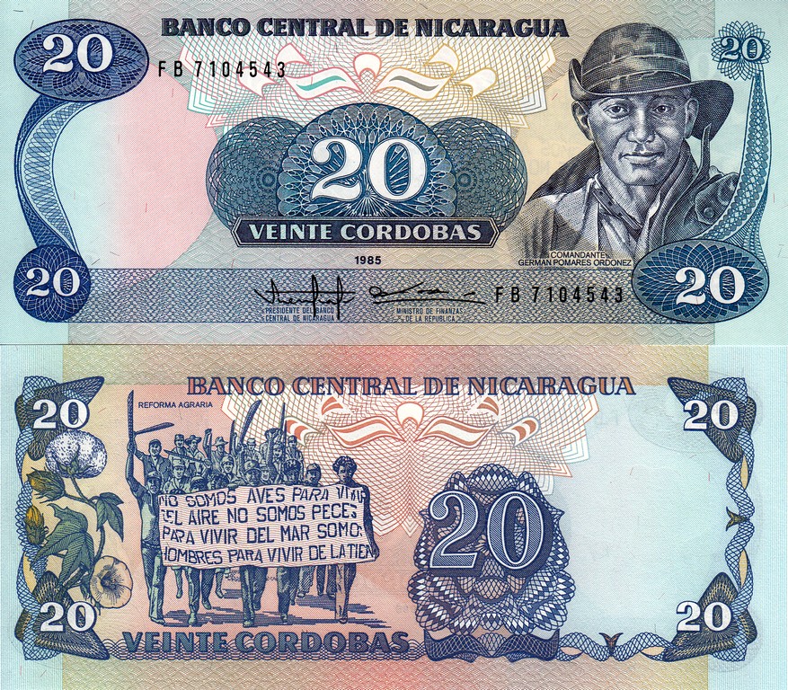 Никарагуа Банкнота 20 кордоба 1985 (88)   UNC