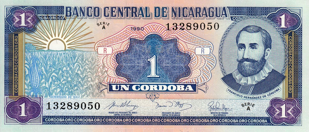 Никарагуа  Банкнота 1 кордобо 1990 UNC P173