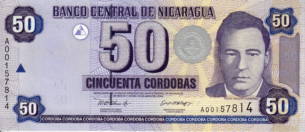 Никарагуа Банкнота 50 кордоба 2002 UNC P193 