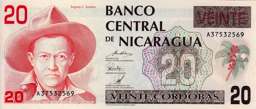 Никарагуа Банкнота 20 кордоба 1990 UNC P176(2) 