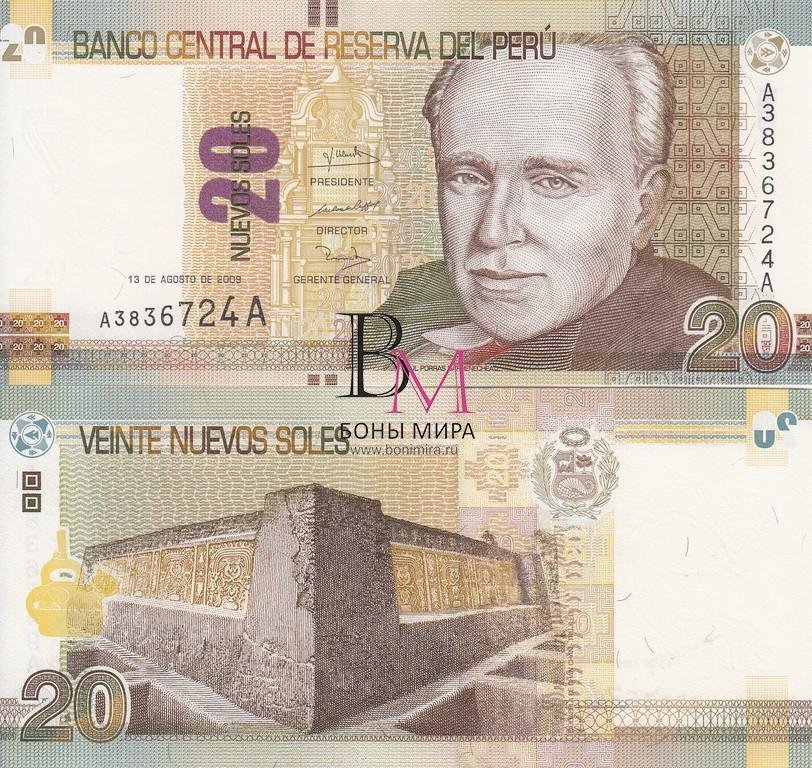 Перу Банкнота 20 новых солей 2009(11) UNC