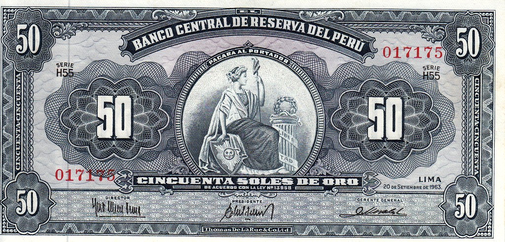 Перу Банкнота  50 инти 1987 UNC