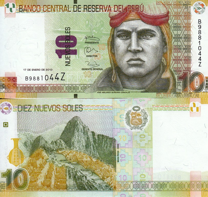 Перу Банкноты 10 солей 2013 UNC