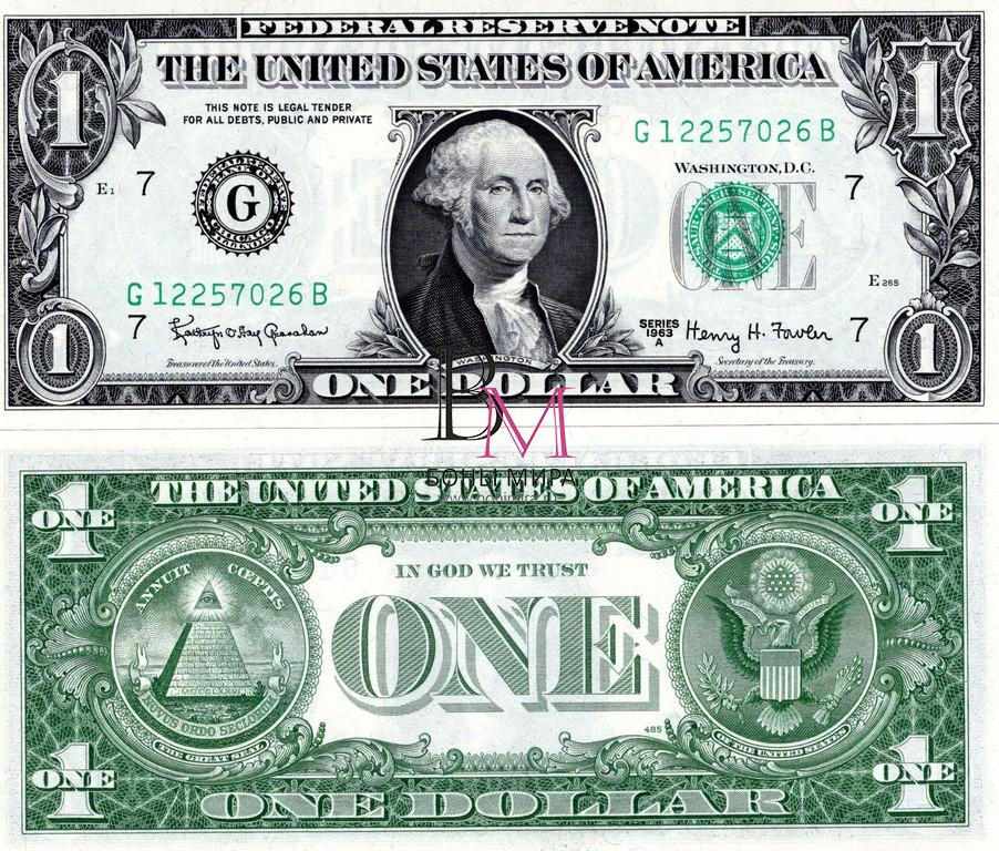 США Банкнота 1 доллар 1977 UNC G Серия А