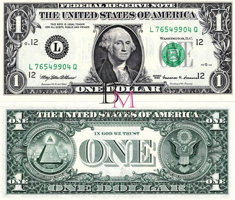 США Банкнота 1 доллар 1999  UNC L