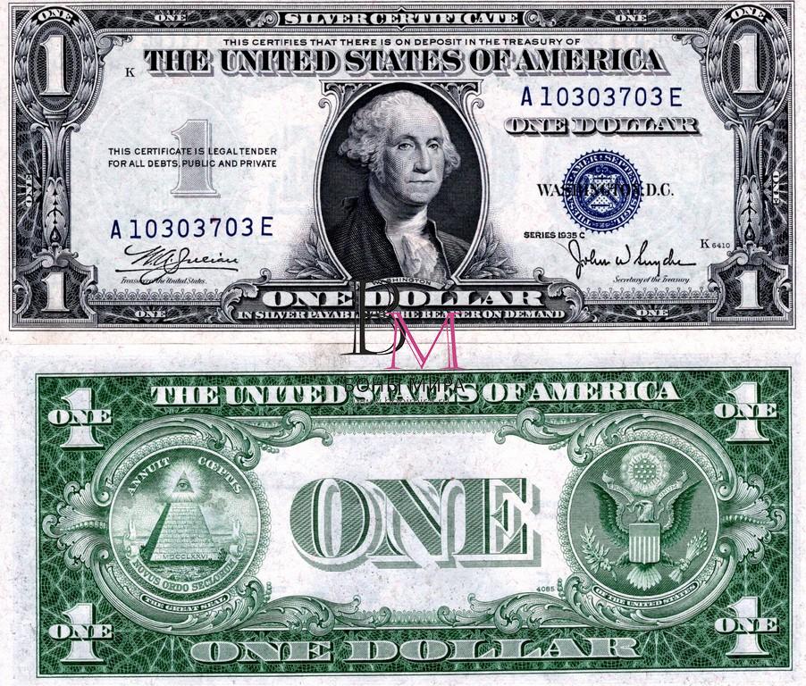 США Банкнота 1 доллар 1935 AU Серия C
