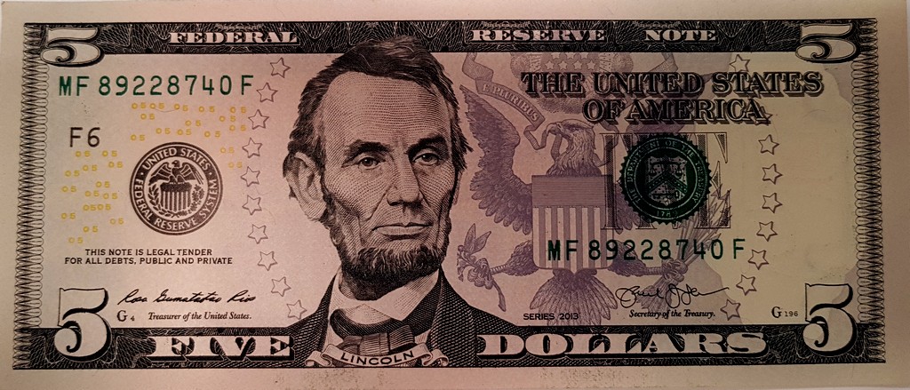 США Банкнота 5 долларов 2013 UNC  F Атланта