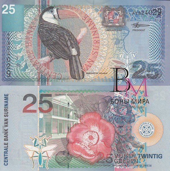 Суринам Банкнота  25 гульденов 2000  UNC