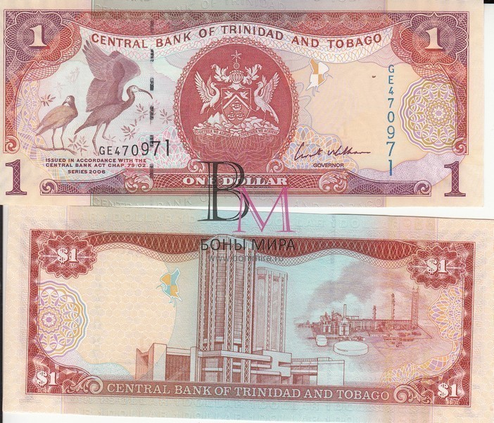 Тринидад и Тобаго Банкнота 1 долларов 2006 UNC