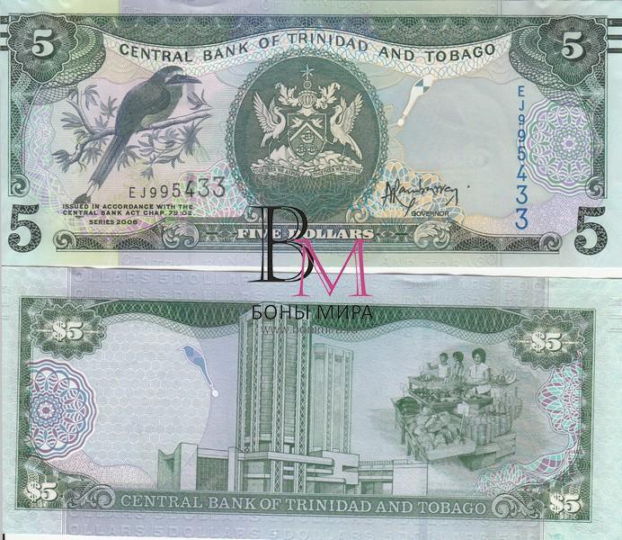 Тринидад и Тобаго Банкнота 5 долларов 2006(15) UNC
