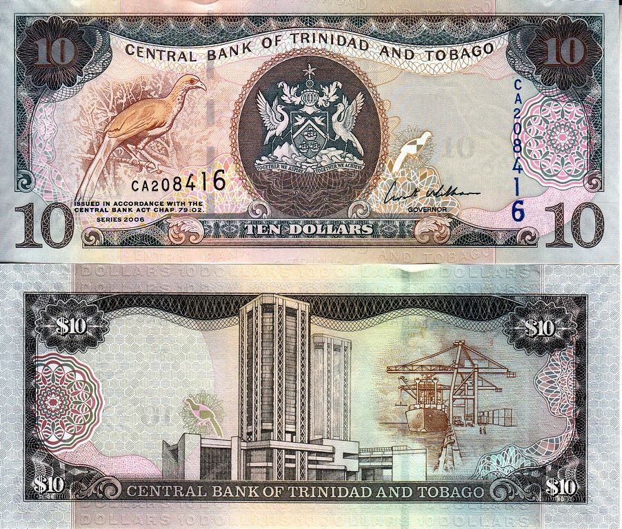 Тринидад и Тобаго Банкнота 10 долларов 2006 UNC