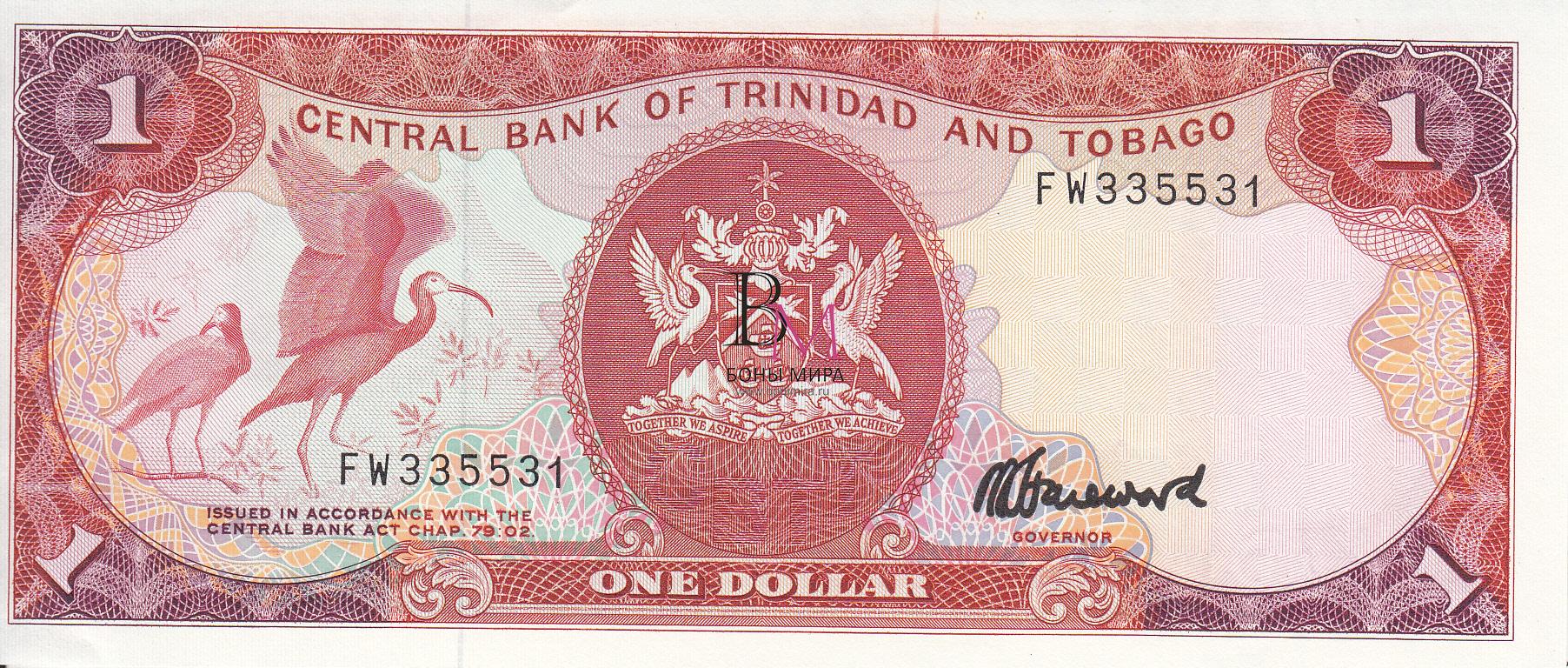 Тринидад и Тобаго Банкнота 1 доллар 1985 UNC