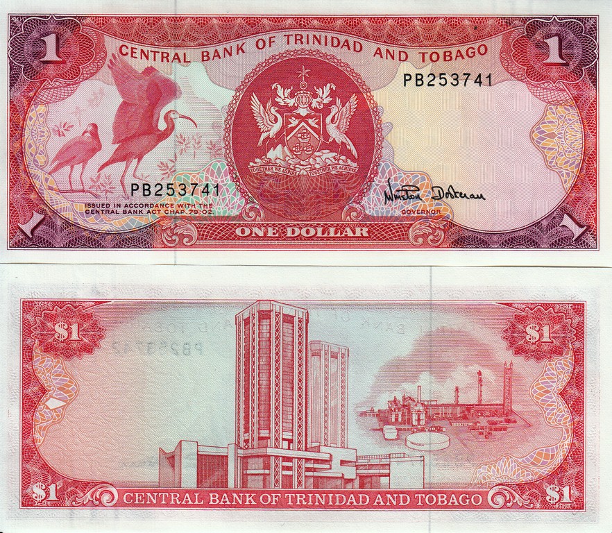 Тринидад и Тобаго Банкнота 1 доллар 1985 UNC