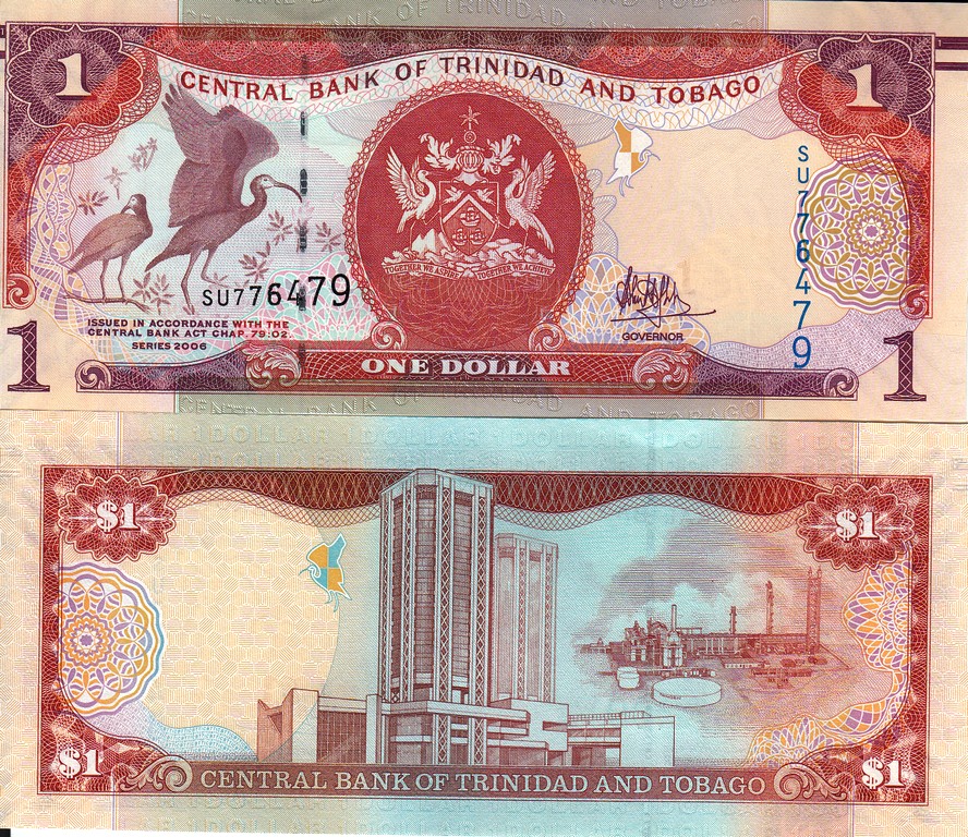 Тринидад и Тобаго Банкнота 1 долларов 2006 (2014)  UNC