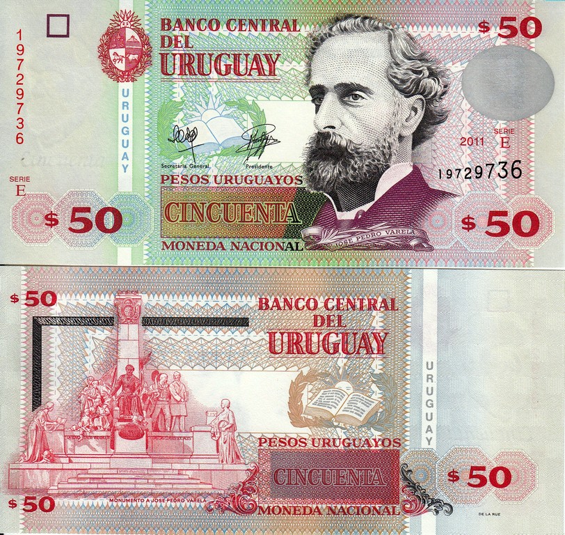 Уругвай Банкнота 50 песо 2011 UNC