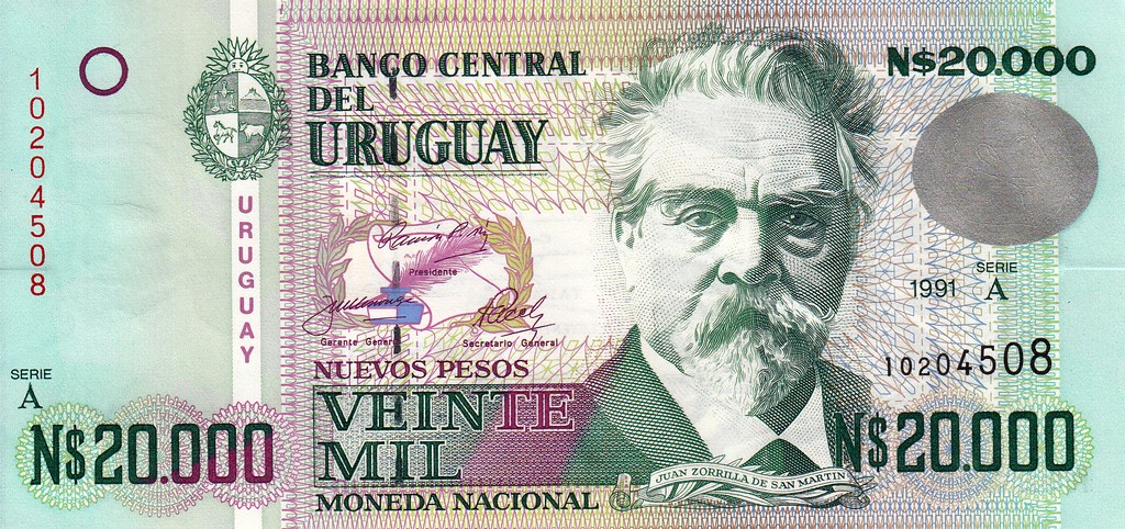 Уругвай Банкнота 20000 песо 1991 UNC P69b