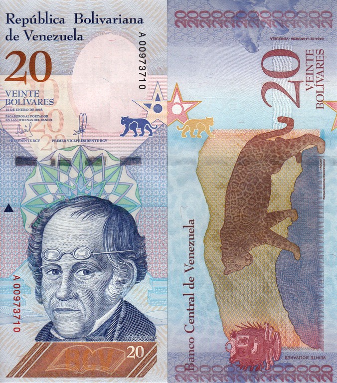 Венесуэла  Банкнота 20 боливара 2018 UNC 