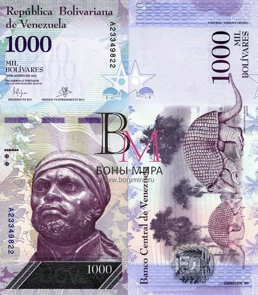 Венесуэла  Банкнота 1000 боливара 2016 UNC