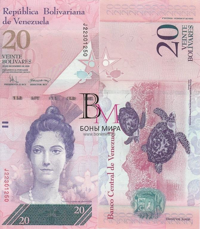 Венесуэла Банкнота 20 боливаров 2008 UNC 