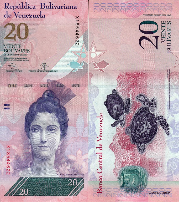 Венесуэла Банкнота 20 боливаров 2013 UNC (Редкий )