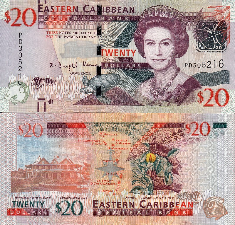 Восточные Карибы Банкнота 20 долларов 2012 UNC