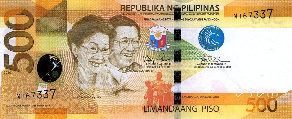 Филиппины Банкнота 500 песо 2010 UNC 