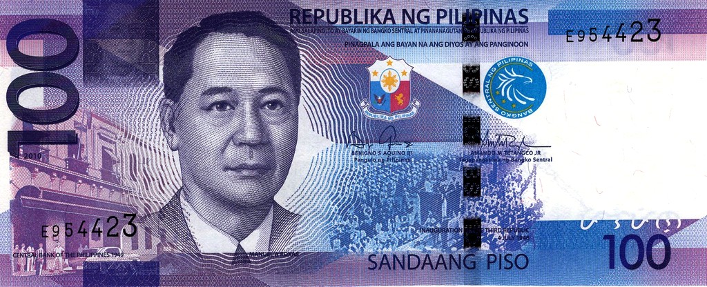 Филиппины Банкнота 100 песо 2010 UNC
