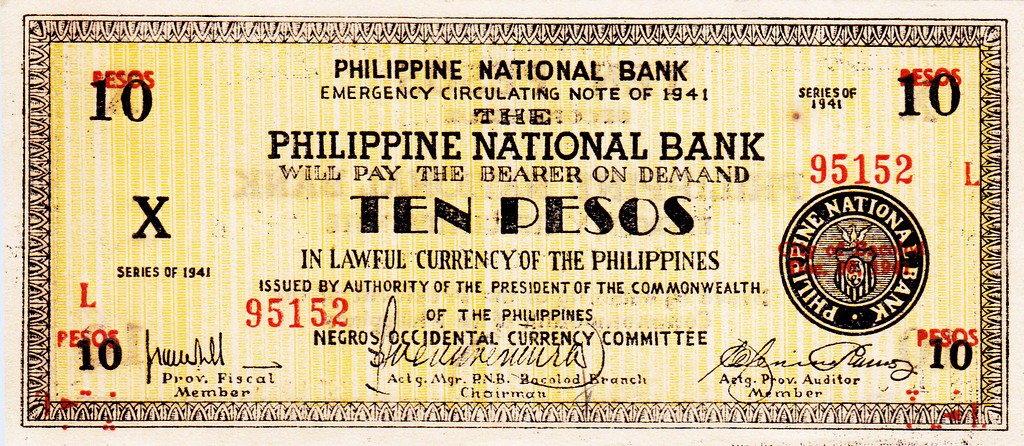 Филиппины Банкнота 10 песо 1941 UNC 