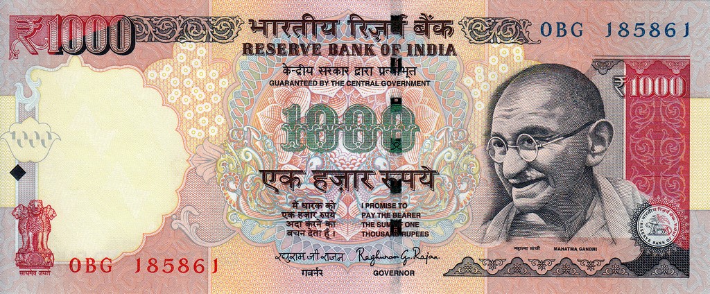 Индия Банкнота 1000 рупий 2014 UNC 