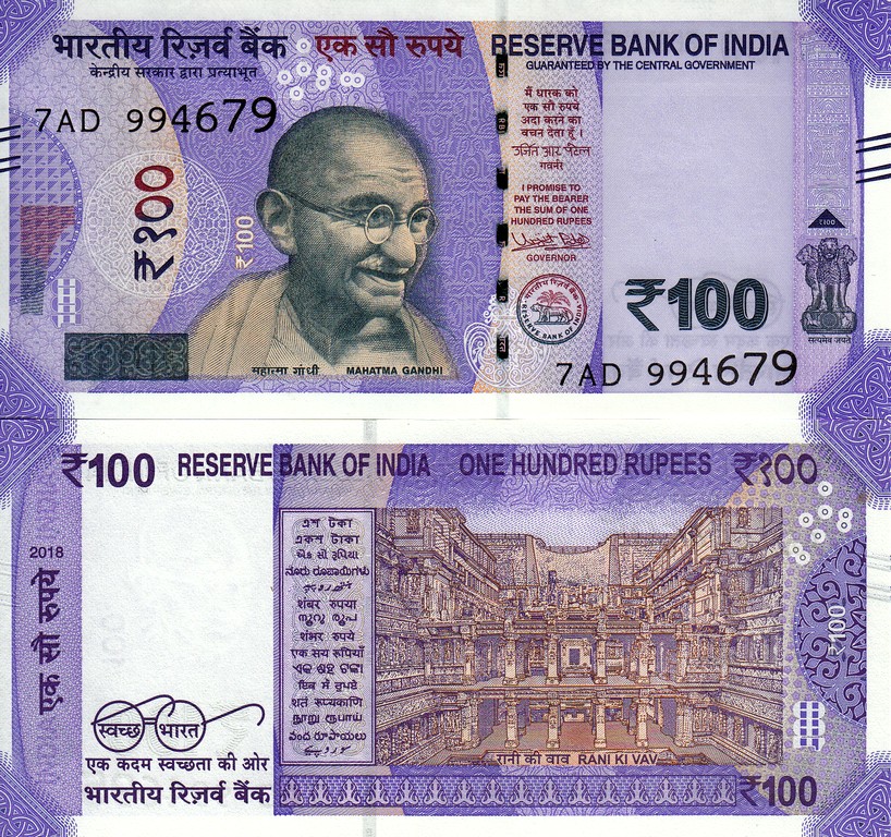 Индия Банкнота  100 рупий 2018 UNC 