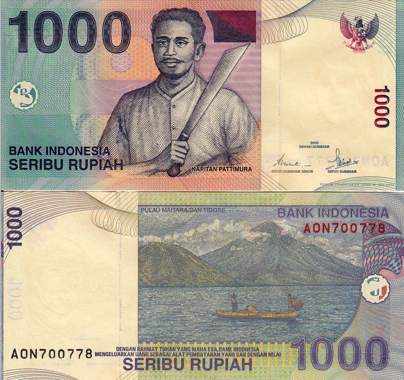 Индонезия  Банкнота 1000 рупий 2006 UNC Редкий 