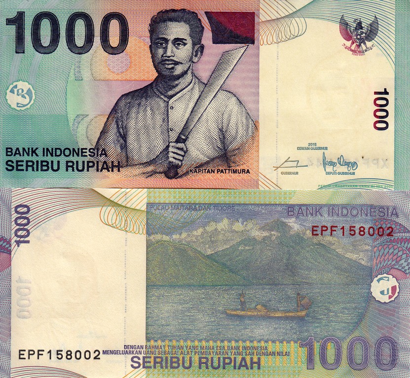 Индонезия  Банкнота 1 000 рупий 2016 UNC 