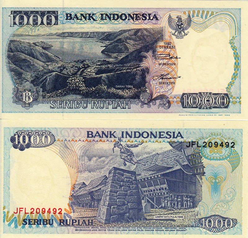 Индонезия Банкнота 1000 рупий 1992 (95) UNC 