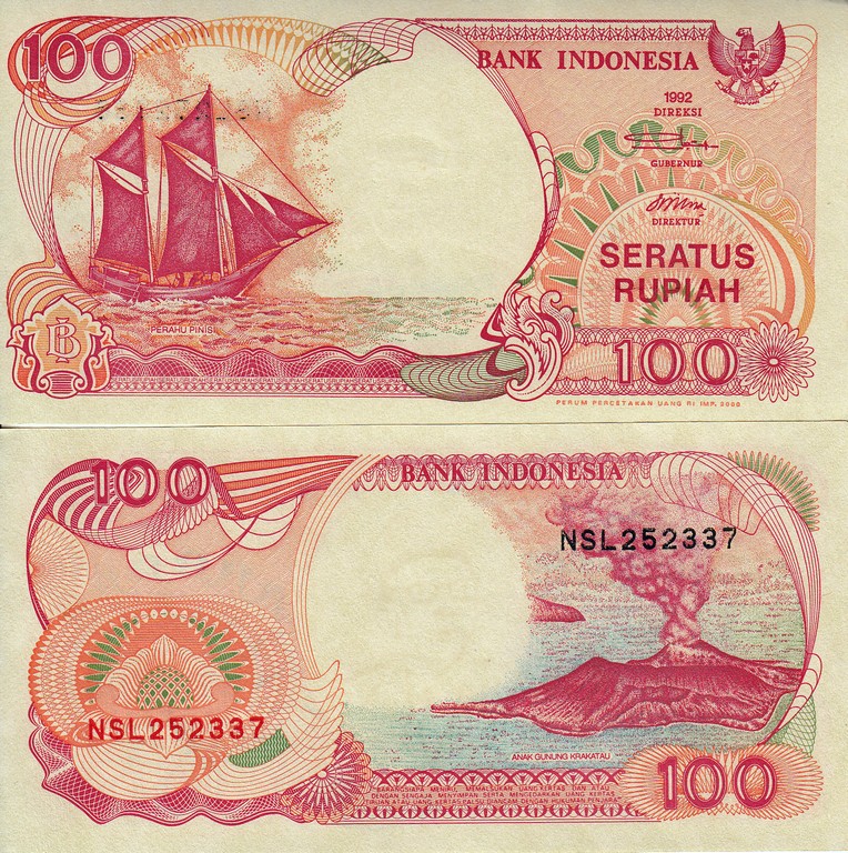 Индонезия Банкнота  100 рупий 1992 (2000) UNC
