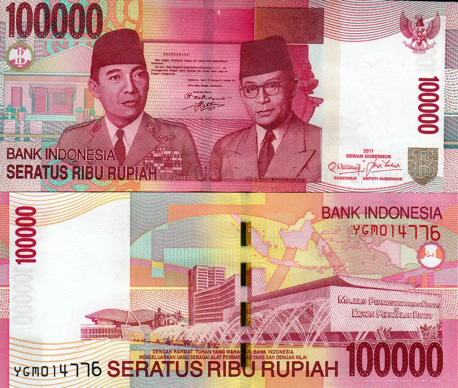 Индонезия Банкнота 100000 рупий 2011 UNC