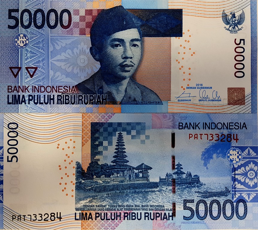 Индонезия  Банкнота 50000 рупий 2016 UNC Подпись А