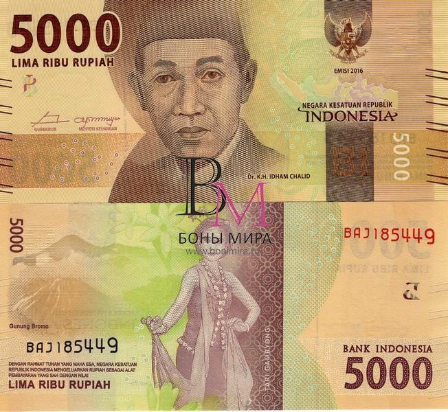 Индонезия  Банкнота 5000 рупий 2016 UNC