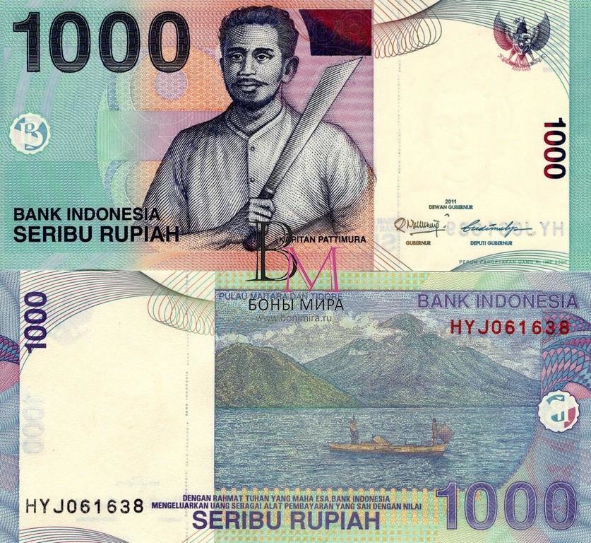 Индонезия  Банкнота 1000 рупий 2011 UNC