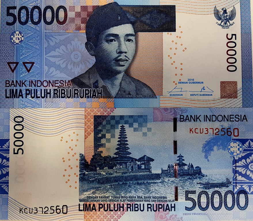 Индонезия  Банкнота 50000 рупий 2016 UNC Подпись B
