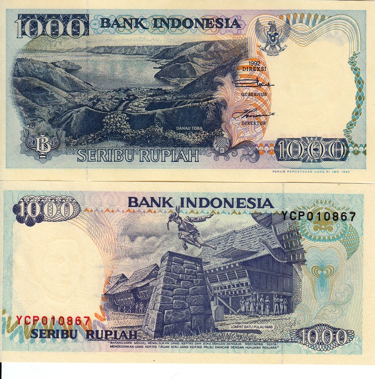Индонезия Банкнота 1000 рупий 1992 (93) UNC 