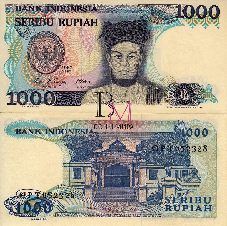 Индонезия Банкнота 1000 рупий 1987 UNC