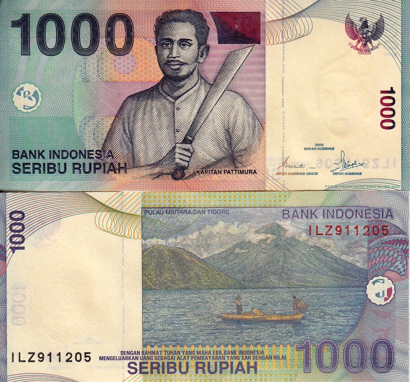 Индонезия  Банкнота 1000 рупий 2008 UNC 