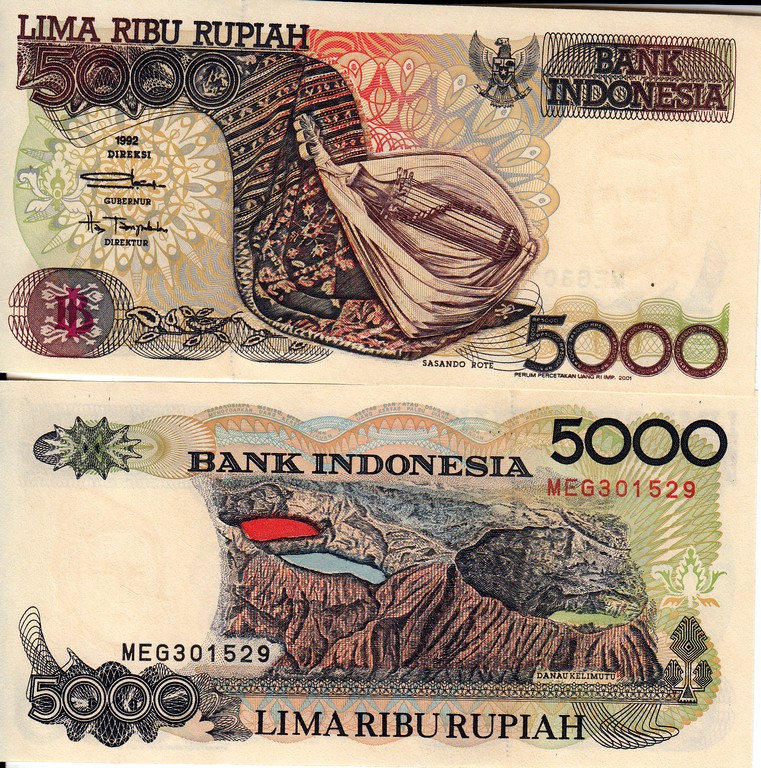 Индонезия Банкнота 5000 рупий 1992(2001) UNC