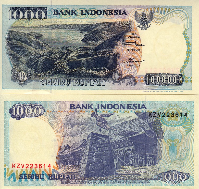 Индонезия Банкнота 1000 рупий 1992 (96) UNC