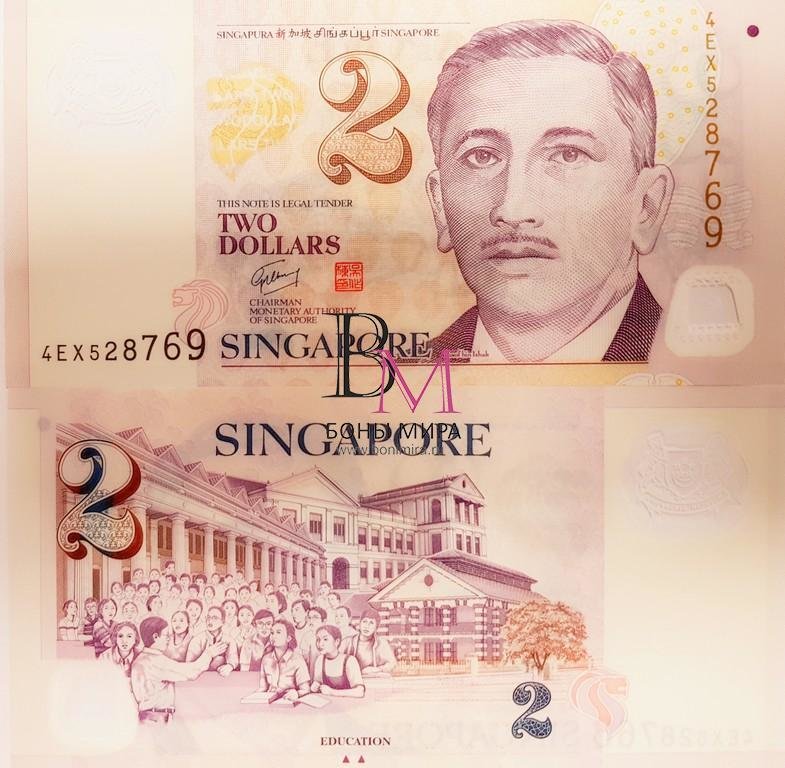 Сингапур Банкнота 2 доллара 2013 UNC 