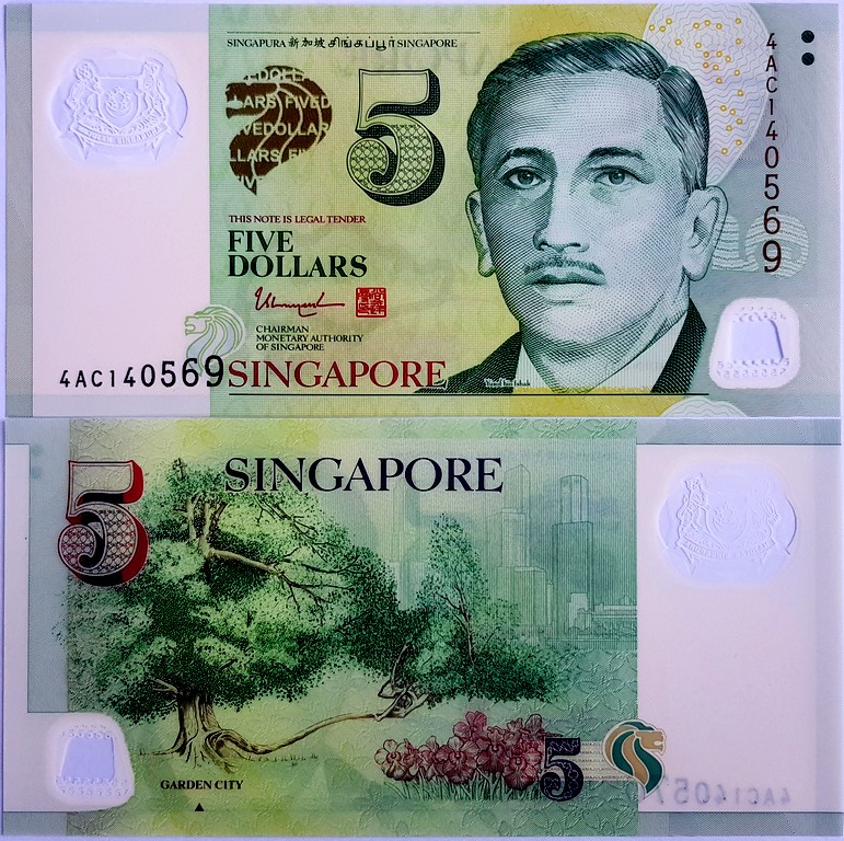 Сингапур Банкнота 5 доллара 2005 UNC P47d