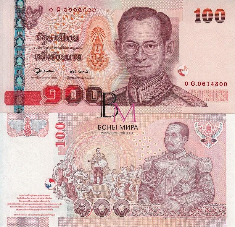 Таиланд Банкноты 100 бат 2003-11 UNC Подпись