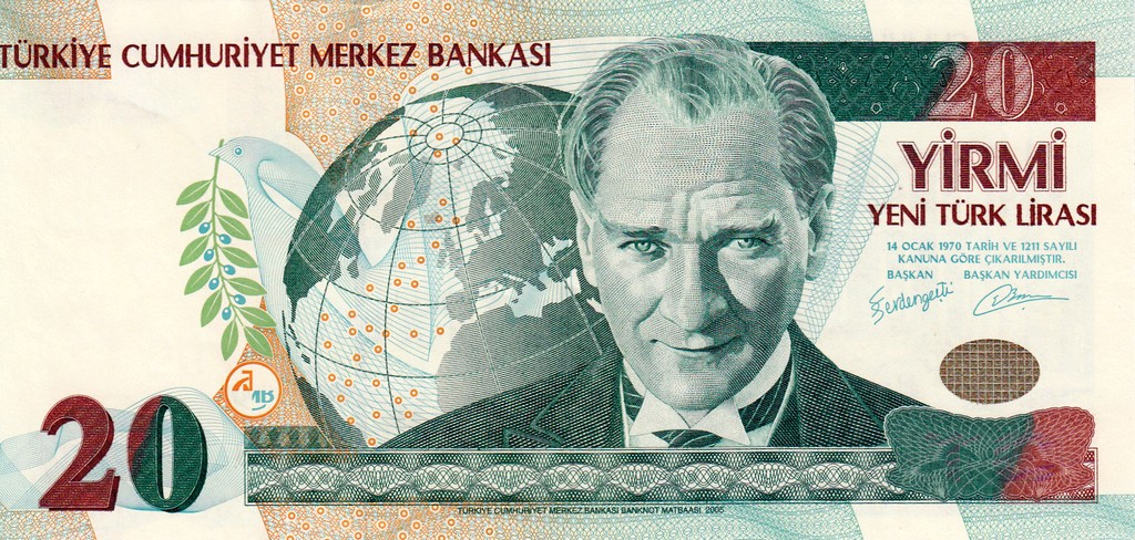 Турция Банкнота 20 лир 2005 UNC P218